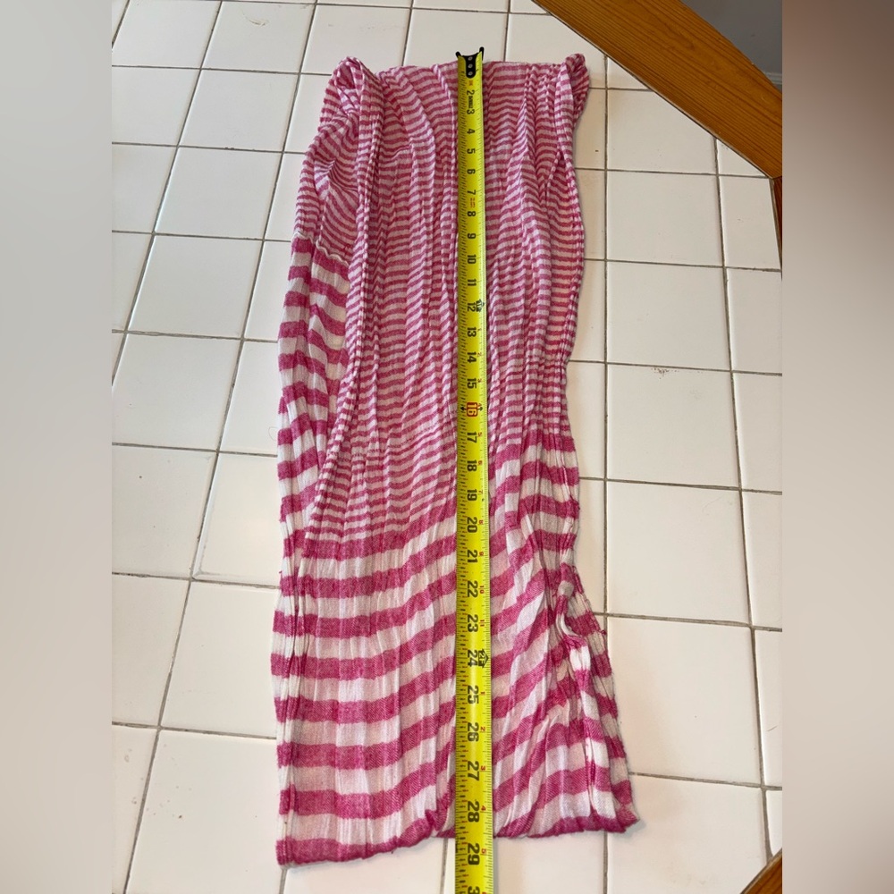 Pink White Striped Scarf infinity neck warm gifts travel party fall girly cute - Picture 5 of 6
